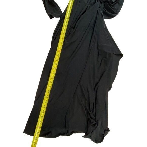 Zara Womens Midi Dress M Black Knot Front Midi Long Sleeve Cocktail 1165/549 NWT - Picture 8 of 8